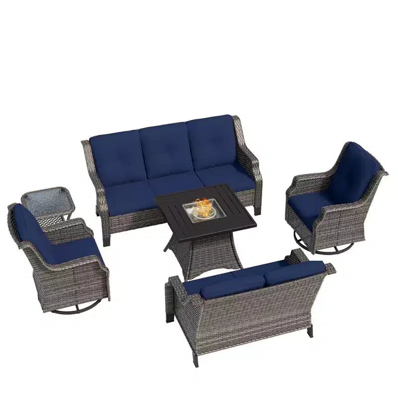 Ensemble de 7 places UPTIOT avec foyer et coussins