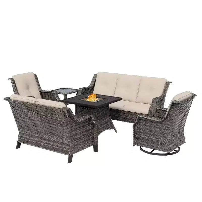Ensemble de 7 places UPTIOT avec foyer et coussins