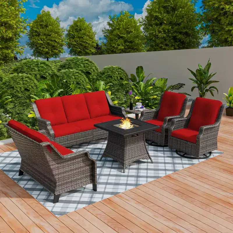 Ensemble de 7 places UPTIOT avec foyer et coussins