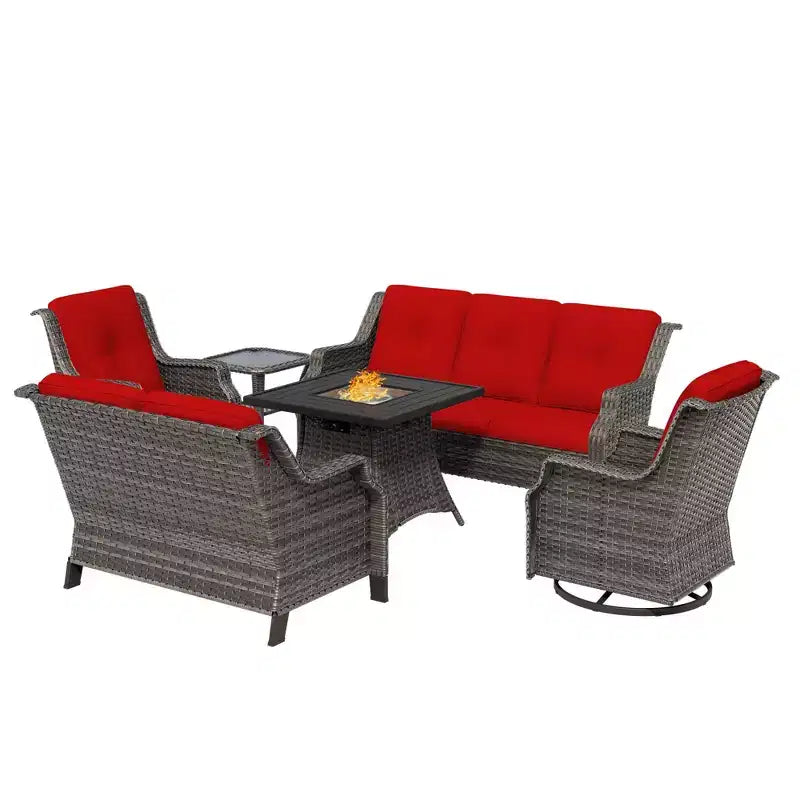 Ensemble de 7 places UPTIOT avec foyer et coussins