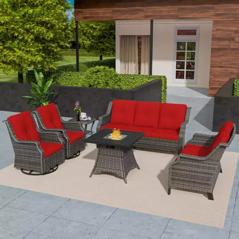 Ensemble de 7 places UPTIOT avec foyer et coussins