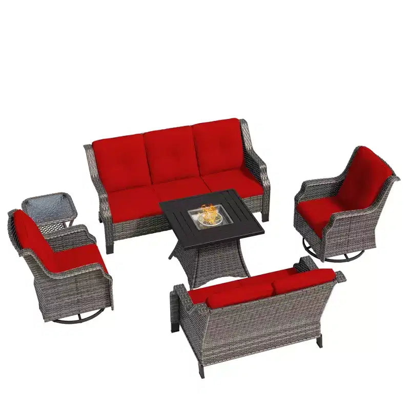 Ensemble de 7 places UPTIOT avec foyer et coussins