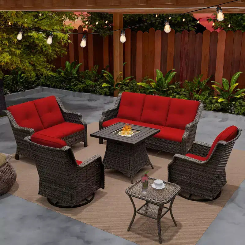 Ensemble de 7 places UPTIOT avec foyer et coussins