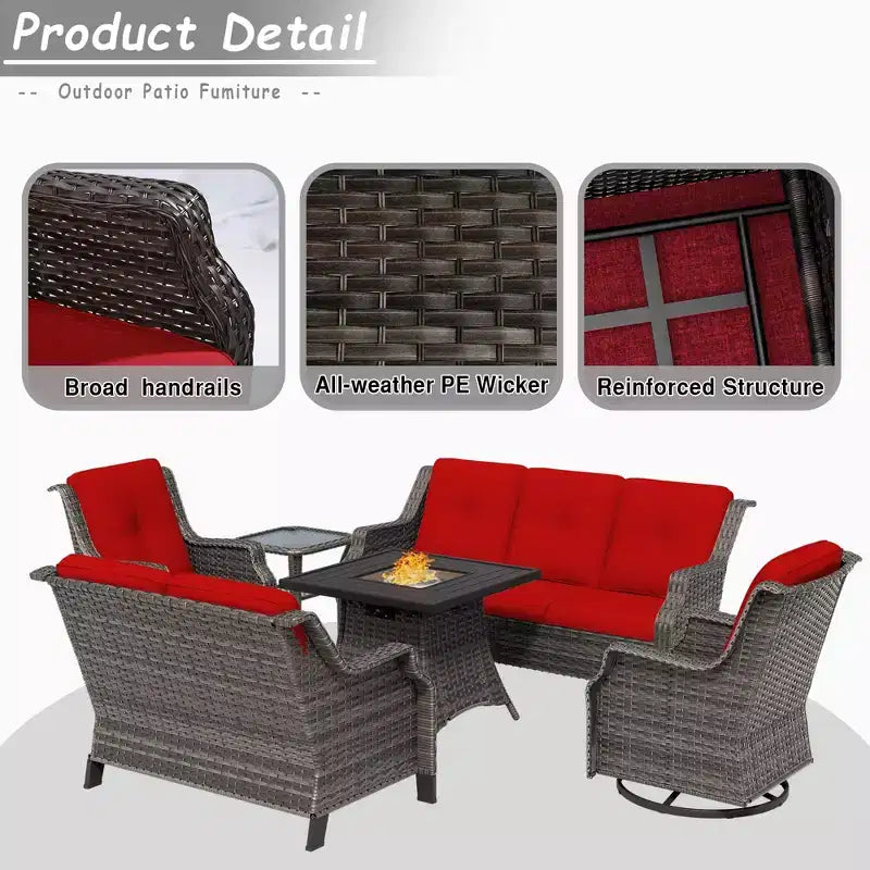 Ensemble de 7 places UPTIOT avec foyer et coussins