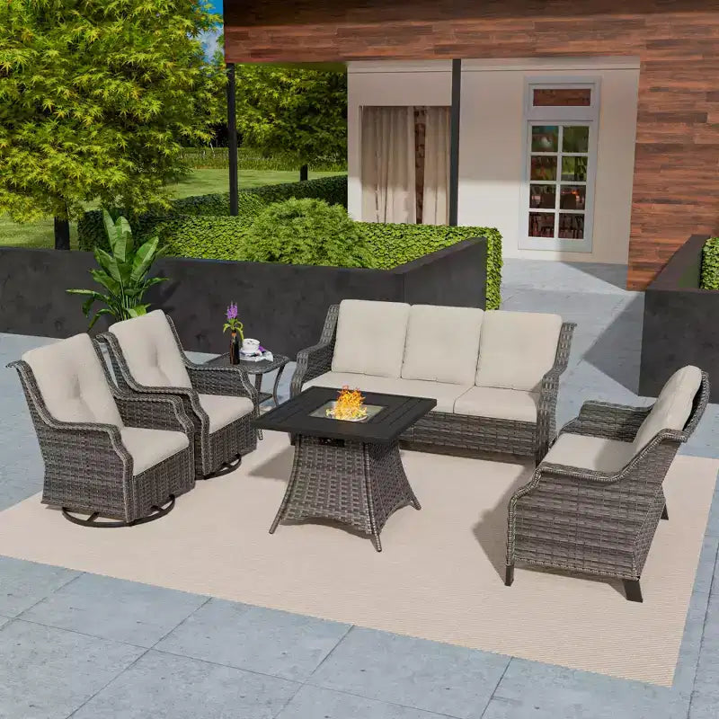 Ensemble de 7 places UPTIOT avec foyer et coussins