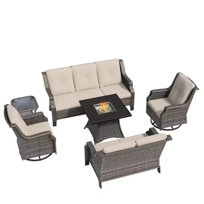 Ensemble de 7 places UPTIOT avec foyer et coussins
