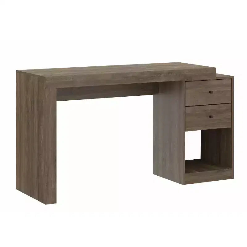 MDF Expandable Home Office Desk with 2 Drawers and Shelf 47.5''