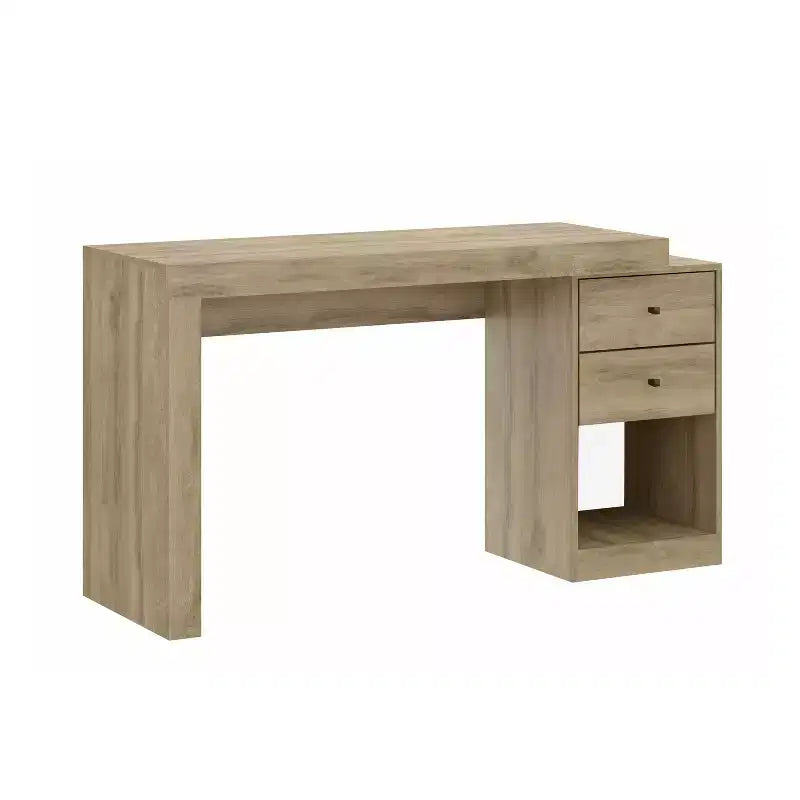 MDF Expandable Home Office Desk with 2 Drawers and Shelf 47.5''