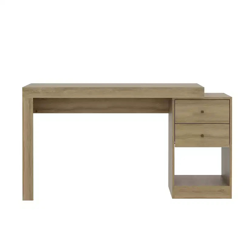 MDF Expandable Home Office Desk with 2 Drawers and Shelf 47.5''