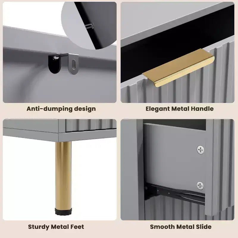 MDF 6-Drawer Dresser with Anti-Tip Fittings 47.24''