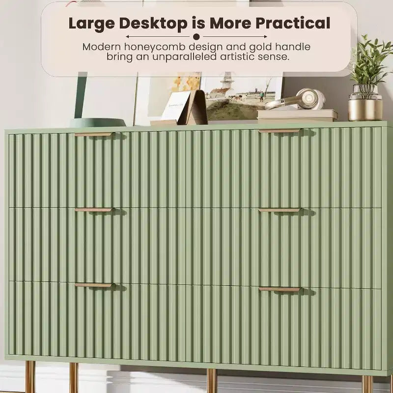 MDF 6-Drawer Dresser with Anti-Tip Fittings 47.24''