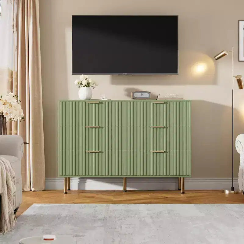 MDF 6-Drawer Dresser with Anti-Tip Fittings 47.24''