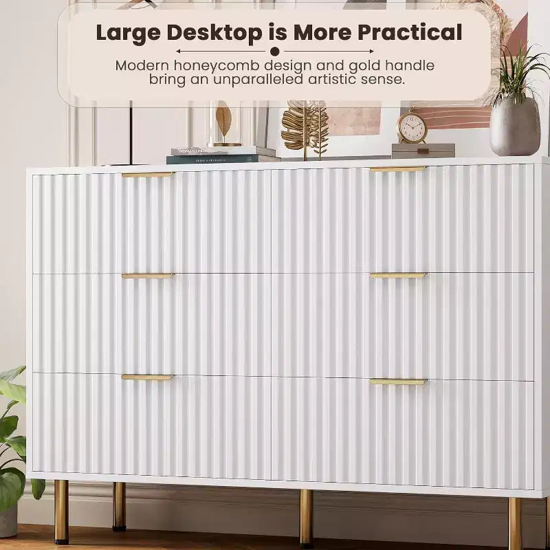 MDF 6-Drawer Dresser with Anti-Tip Fittings 47.24''