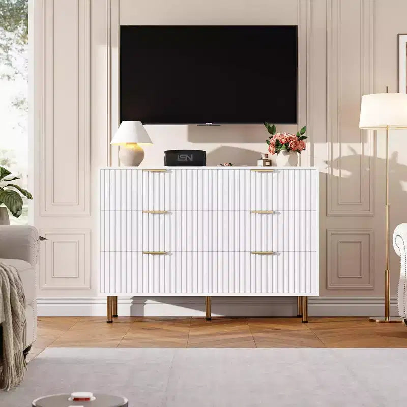 MDF 6-Drawer Dresser with Anti-Tip Fittings 47.24''