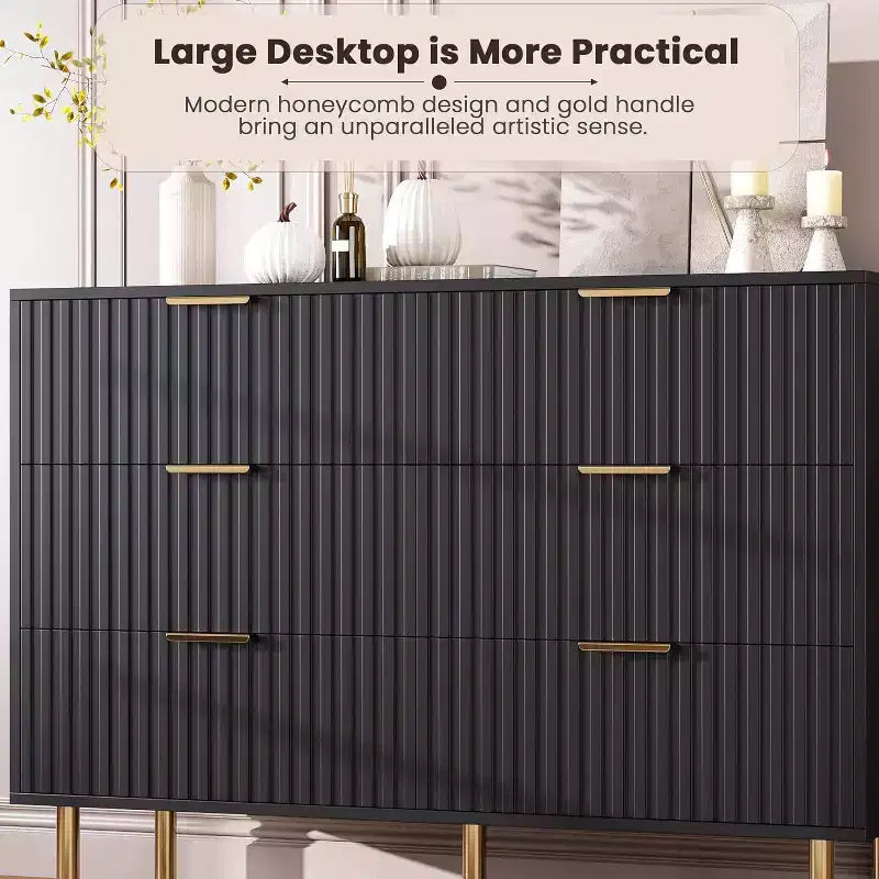 MDF 6-Drawer Dresser with Anti-Tip Fittings 47.24''