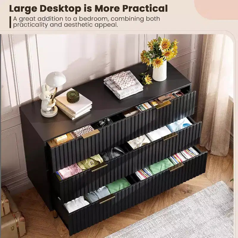 MDF 6-Drawer Dresser with Anti-Tip Fittings 47.24''