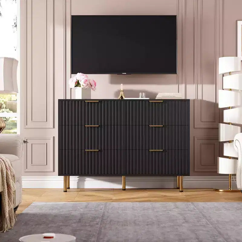 MDF 6-Drawer Dresser with Anti-Tip Fittings 47.24''