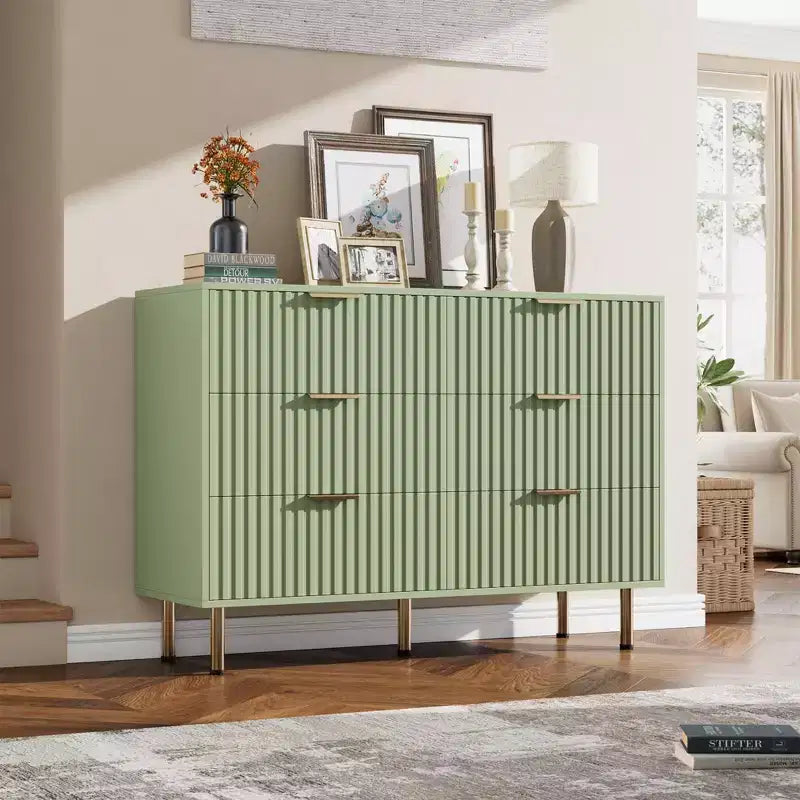 MDF 6-Drawer Dresser with Anti-Tip Fittings 47.24''