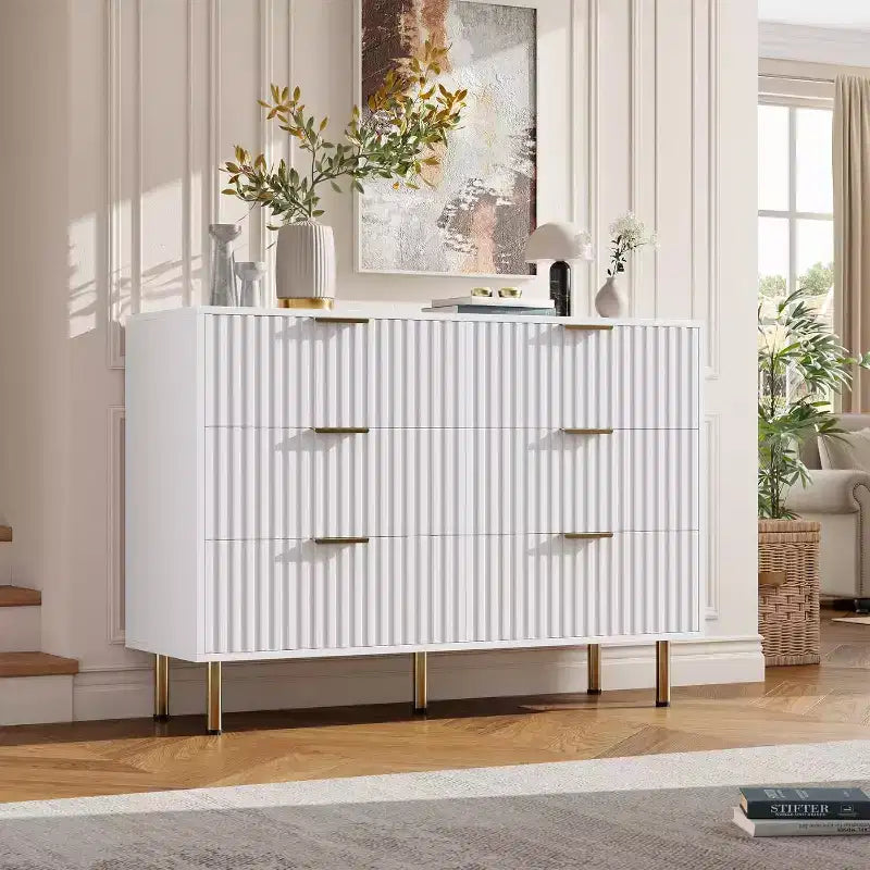 MDF 6-Drawer Dresser with Anti-Tip Fittings 47.24''