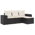 vidaXL Garden Sofa Set Black and Cream