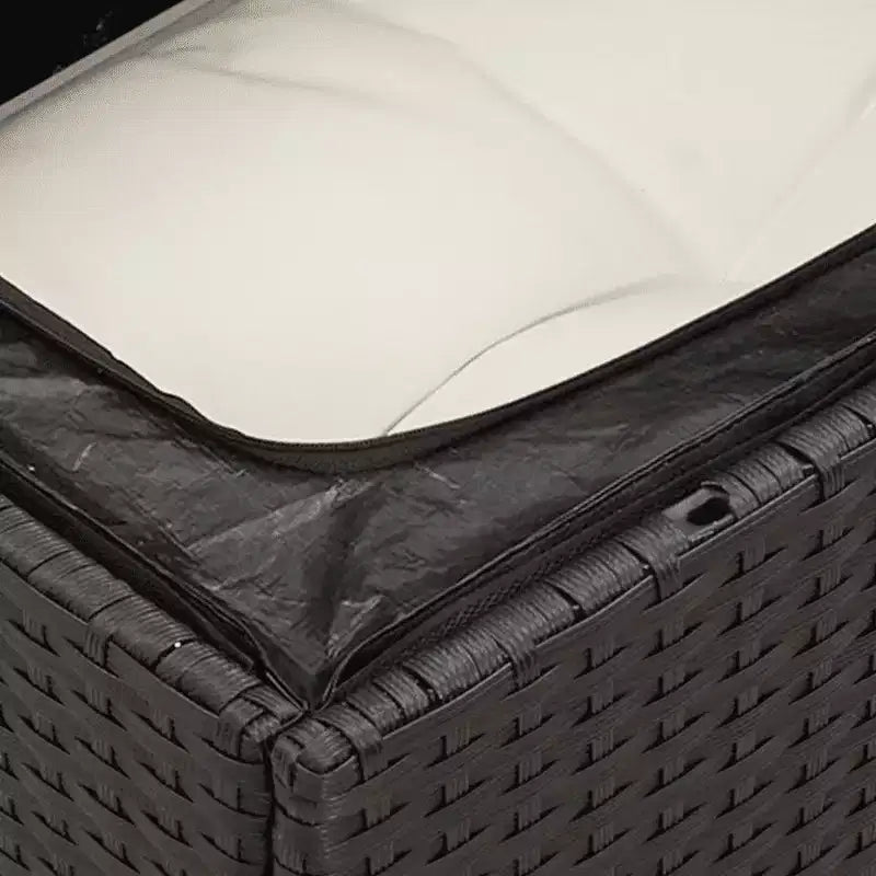 vidaXL Ensemble de canapés de jardin noir, blanc crème