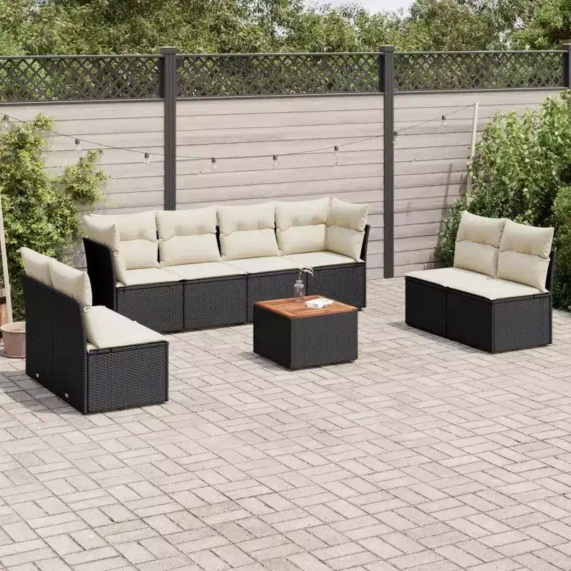 vidaXL Salon de jardin noir