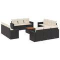 vidaXL Garden Sofa Set Black, Cream White