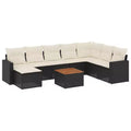 vidaXL Garden Sofa Set Black PE Rattan 9 Piece Modular Garden Sofa Set
