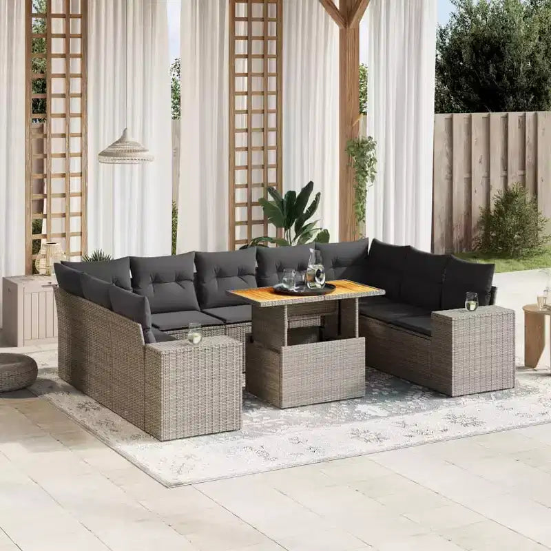vidaXL Salon de jardin gris