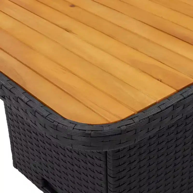 vidaXL Ensemble de salle à manger d'extérieur 5 pièces - Résine tressée, Chaises inclinables réglables avec coussins et table relevable pour jardin, arrière-cour, patio - Noir/Marron