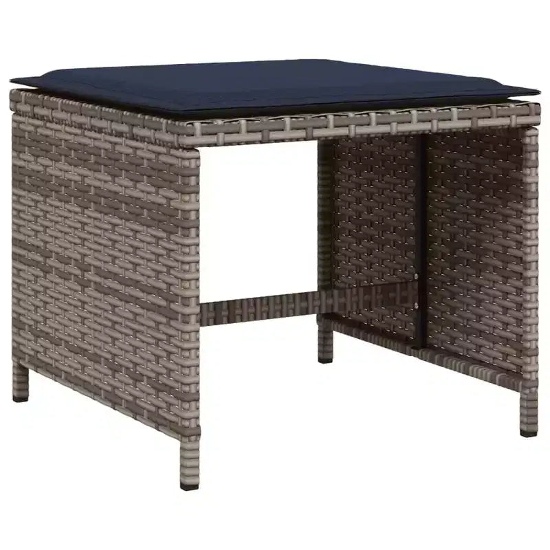 vidaXL Salon de jardin 12 places gris en résine tressée pliable