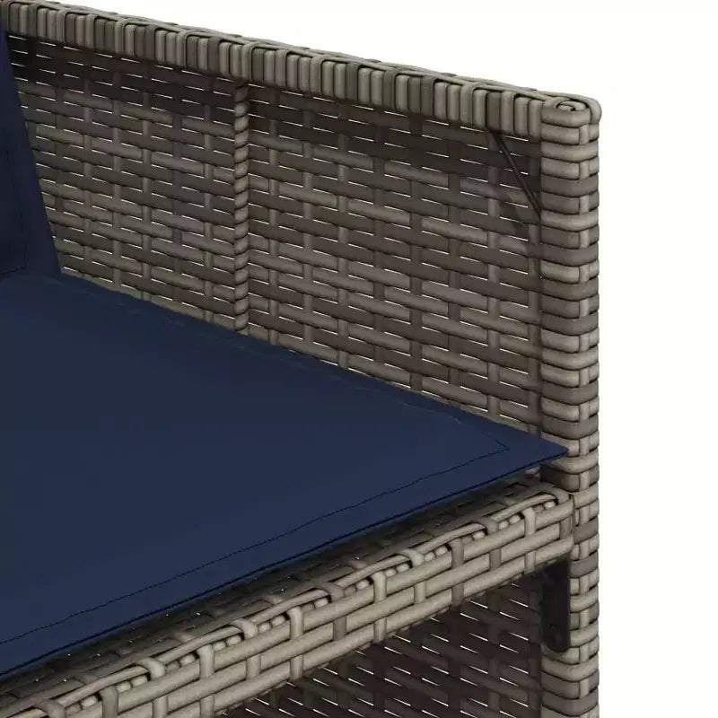 vidaXL Salon de jardin 12 places gris en résine tressée pliable