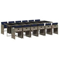 vidaXL Patio Dining Set Set of 12 Gray