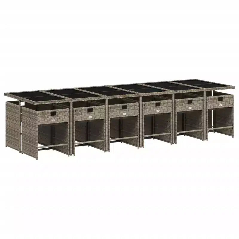 vidaXL Ensemble de salle à manger d'extérieur, 12 pièces, gris