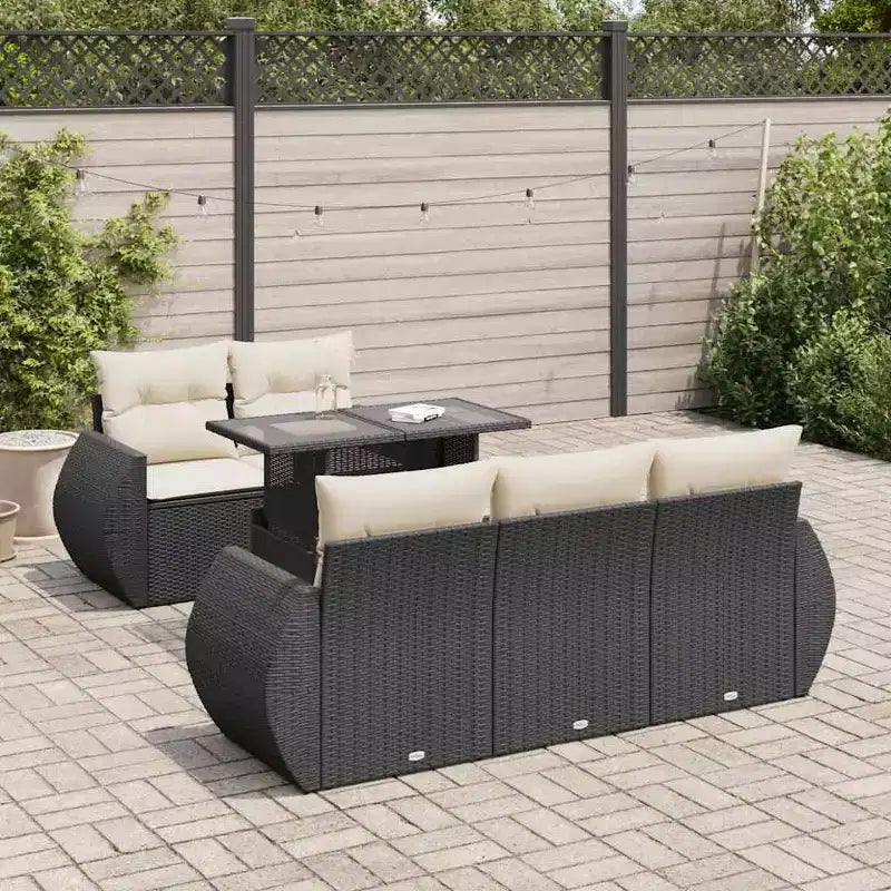 vidaXL Salon de jardin noir et crème