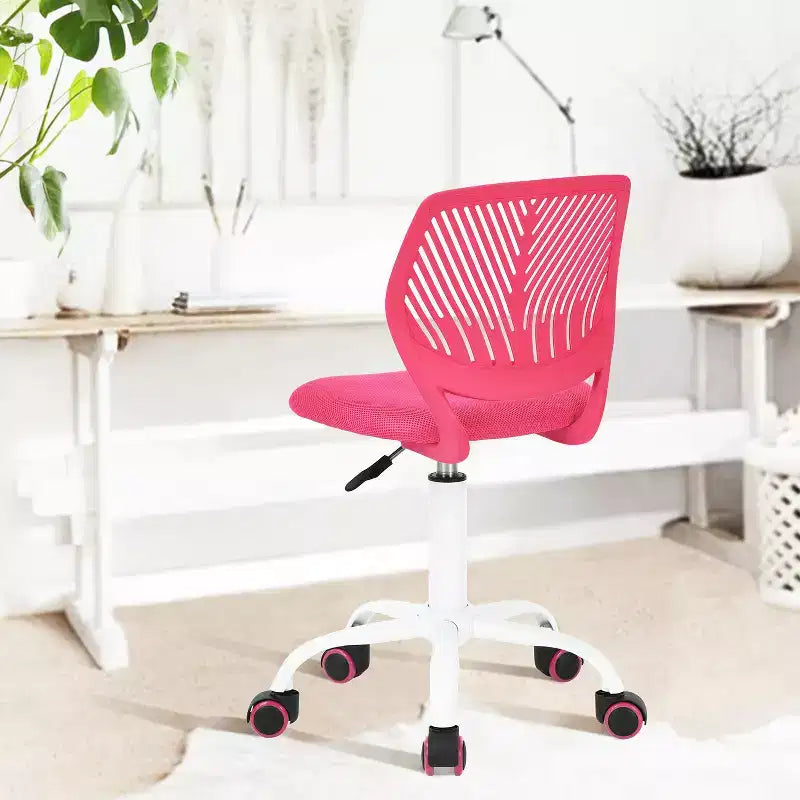 Metal Mesh Swivel Task Chair Armless Adjustable Height