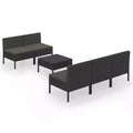 vidaXL Garden Lounge Set Patio Sectional Sofa Couch Outdoor Poly Rattan Black