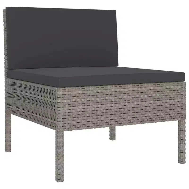 vidaXL Salon de jardin canapé d'angle en résine tressée gris pour terrasse