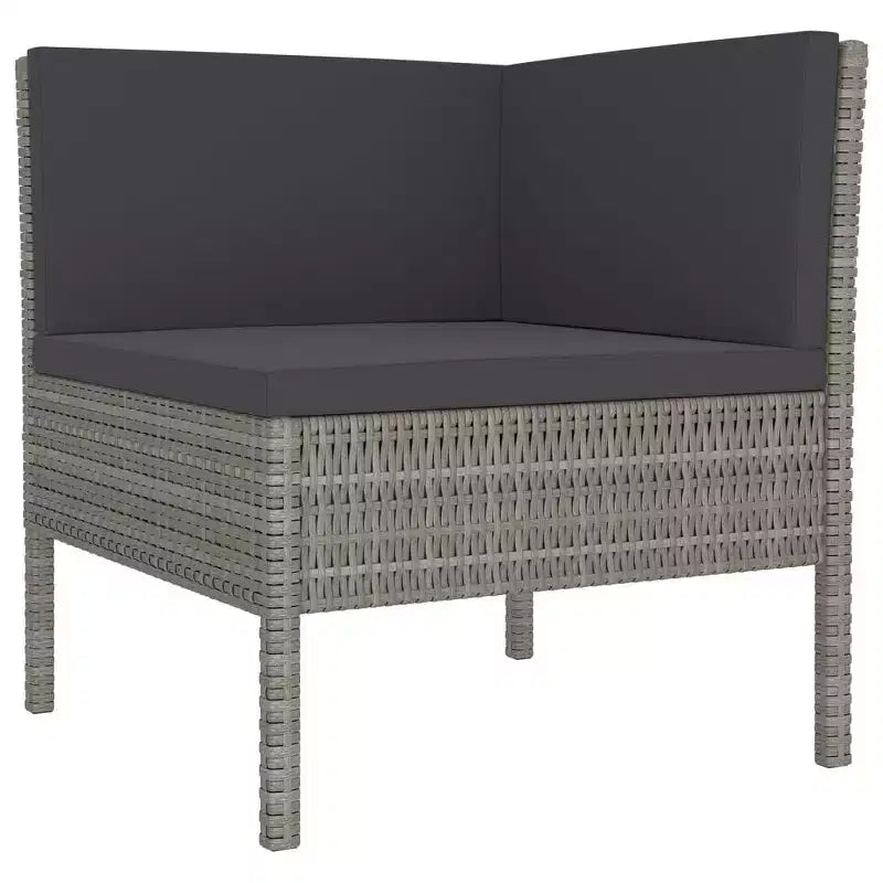 vidaXL Salon de jardin canapé d'angle en résine tressée gris pour terrasse