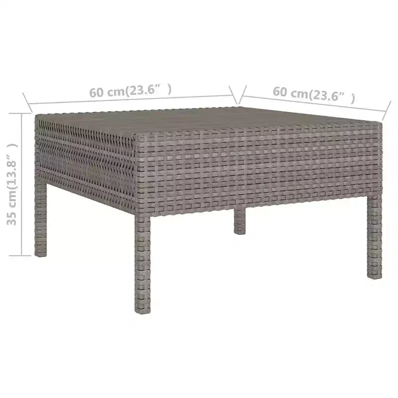 vidaXL Salon de jardin canapé d'angle en résine tressée gris pour terrasse