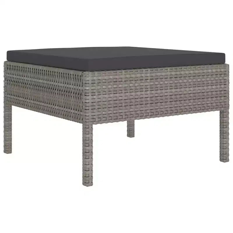 vidaXL Salon de jardin modulaire avec table en résine tressée gris