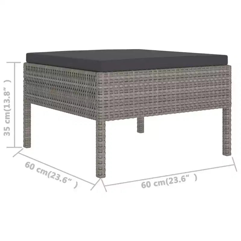 vidaXL Salon de jardin modulaire avec table en résine tressée gris