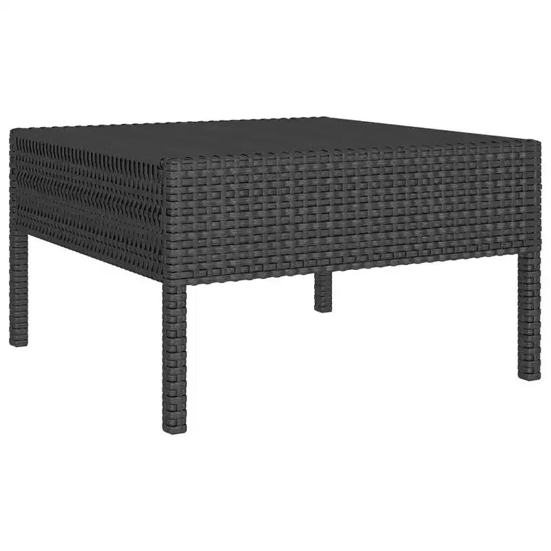 vidaXL Salon de jardin modulaire avec table en résine tressée noir