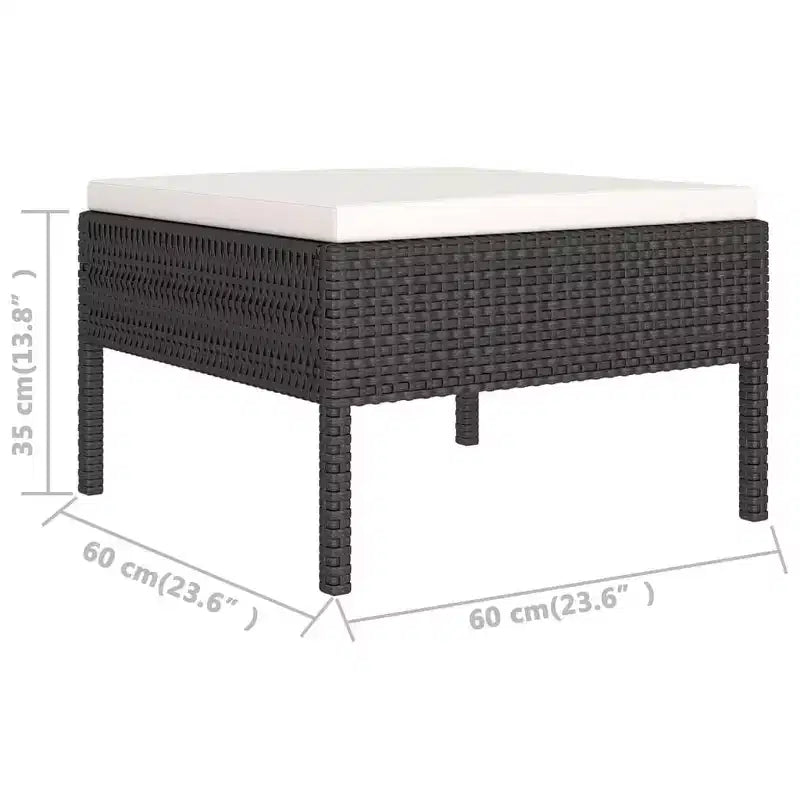 vidaXL Salon de jardin modulaire avec table en résine tressée noir