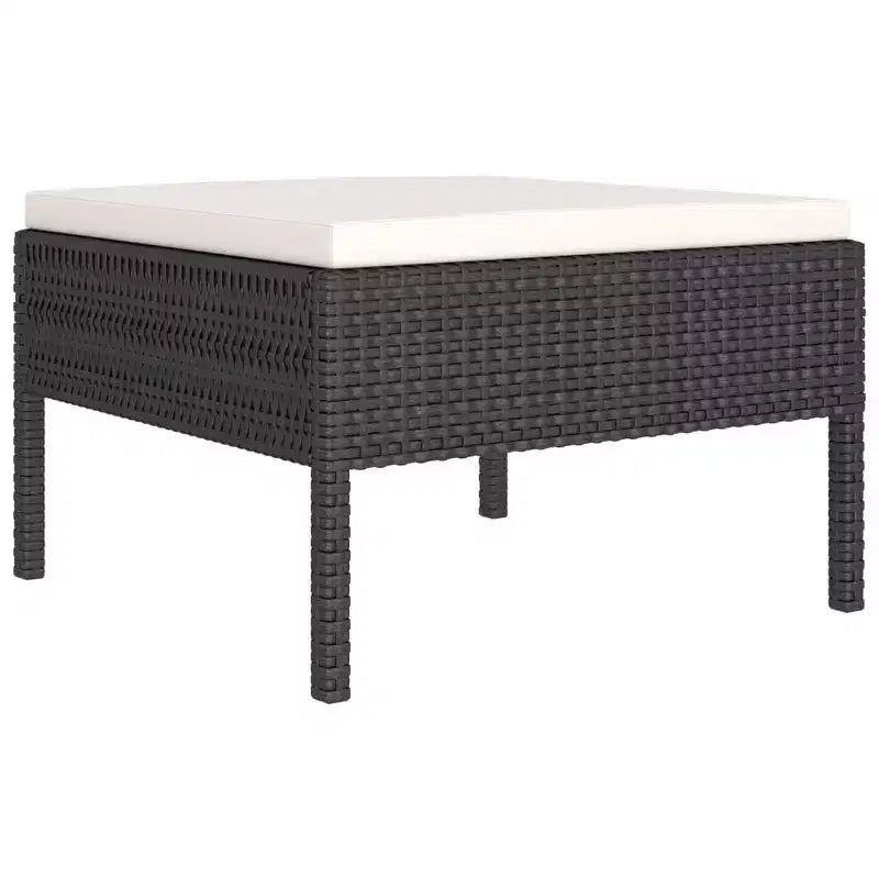 vidaXL Salon de jardin modulaire avec table en résine tressée noir