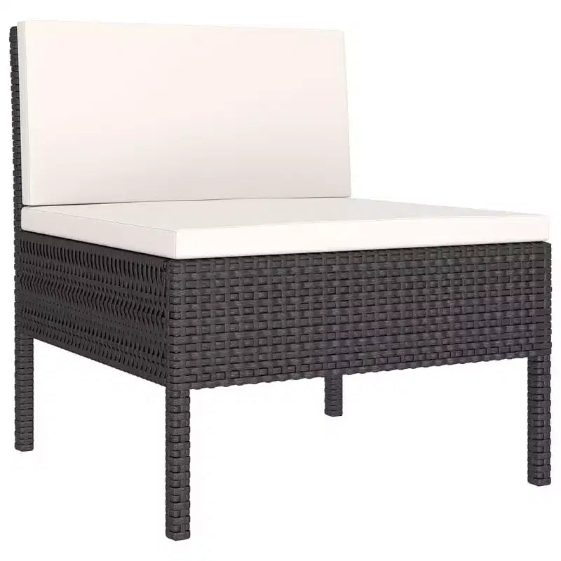 vidaXL Salon de jardin modulaire avec table en résine tressée noir