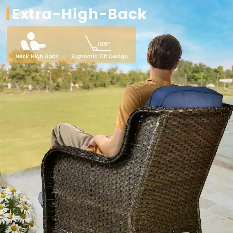 HOMLUX Ensemble de 6 meubles de patio extérieurs, canapé à dossier haut et fauteuils pivotants