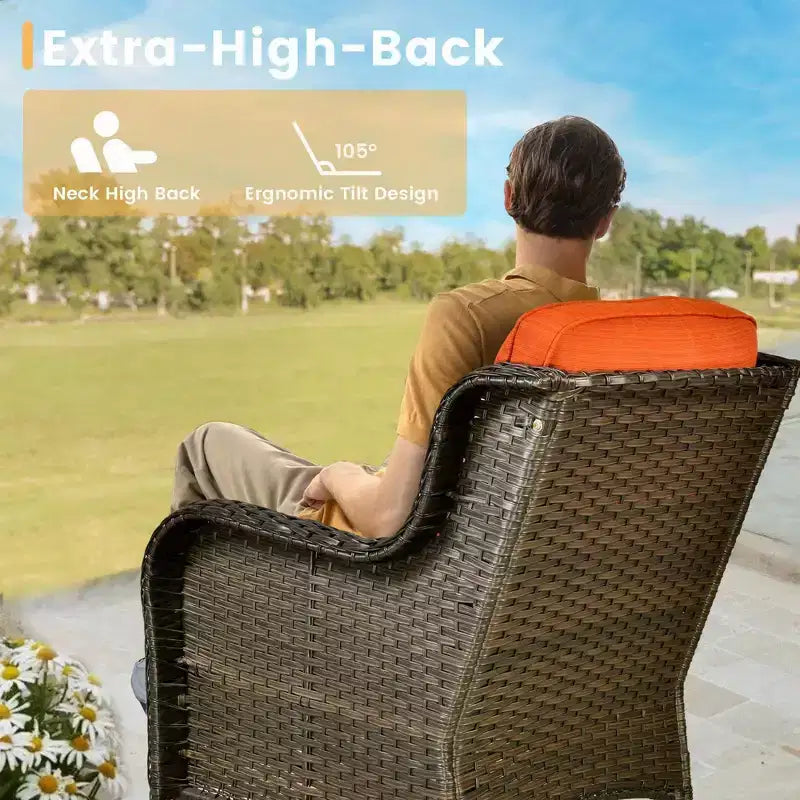 HOMLUX Ensemble de 6 meubles de patio extérieurs, canapé à dossier haut et fauteuils pivotants