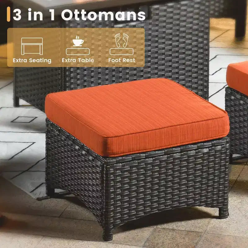 HOMLUX Ensemble de 6 meubles de patio extérieurs, canapé à dossier haut et fauteuils pivotants