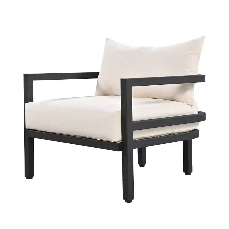 Ensemble de canapés de patio Whisen avec table basse, facile à nettoyer, montage rapide et acier résistant à la rouille - Beige